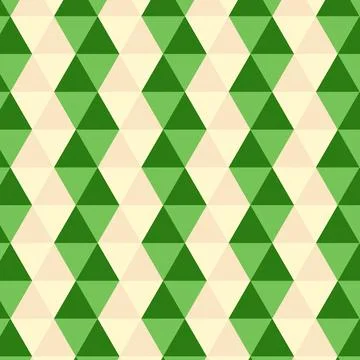 AGreen and Beige Geometric Triangular Seamless Pattern Stock Illustration