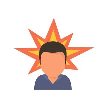 Agressive man icon flat isolated vector Stock Illustration