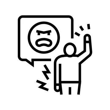 Agressive person line icon vector illustration Stock Illustration
