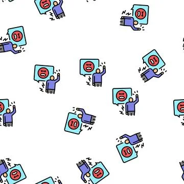 Agressive person vector seamless pattern Stock Illustration