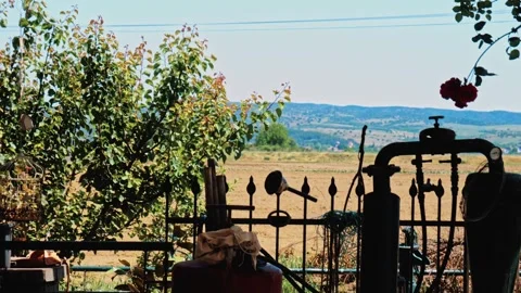 AGRICALTURAL LIFE THINGS TOOLS IN COURTYARD Video stock 281949530