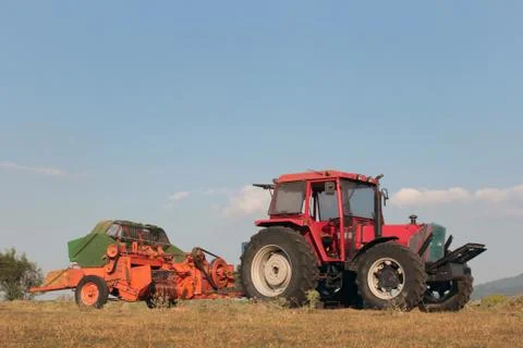 Agricultral bale machine Stock Photos