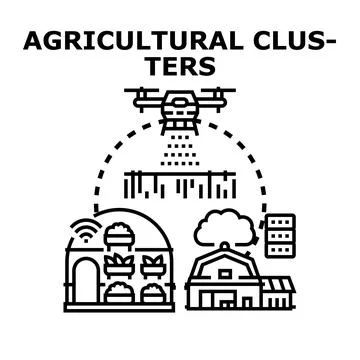 Agricultural clusters concept vector illustration farming solutions Stock Illustration