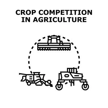 Agricultural competition vector concept with farm machinery Stock Illustration