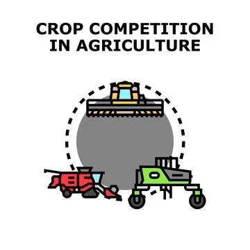 Agricultural competition vector concept with farm machinery Stock Illustration