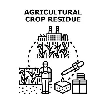 Agricultural crop residue processing using biomass technology Stock Illustration