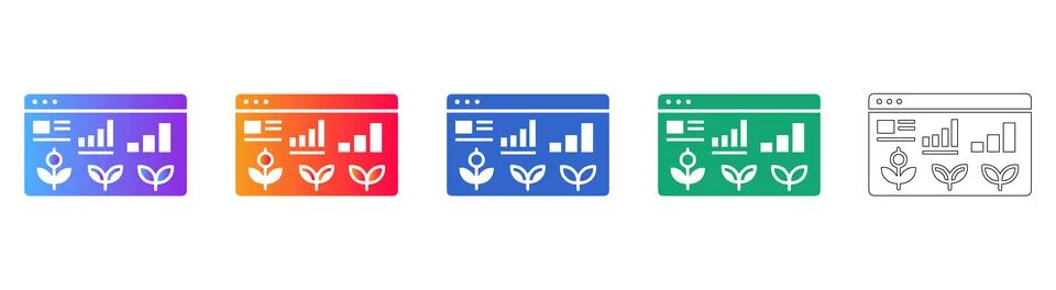 Agricultural Data Analytics Dashboard Icons イラスト素材