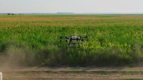 Agricultural drone autonomous take-off. Stock Footage 322165000