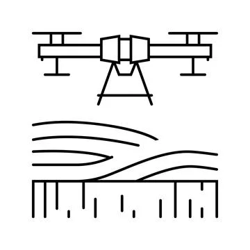 Agricultural drone line icon vector illustration Stock Illustration