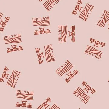 Agricultural drone line seamless pattern Illustrazione stock