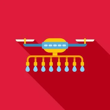 Agricultural drone spraying crops using smart farming technology Stock Illustration