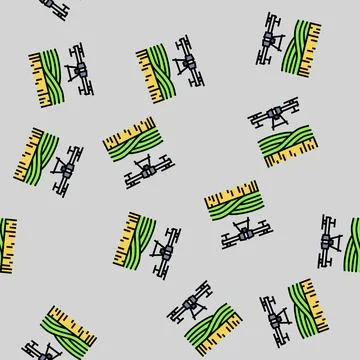 Agricultural drone vector seamless pattern 库存插图