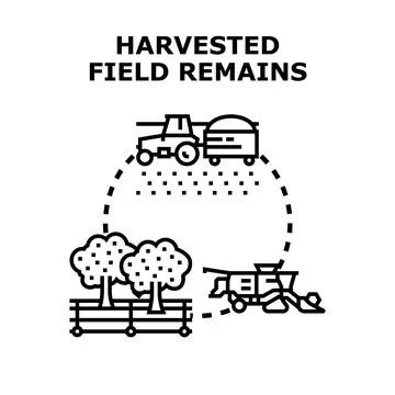 Agricultural field remains processing icon concept Stock Illustration