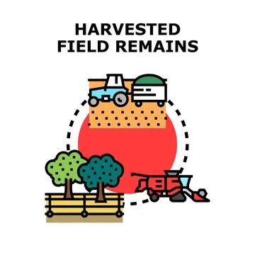 Agricultural field remains processing icon concept Stock Illustration
