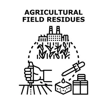 Agricultural field residues processing and recycling concept Stock Illustration