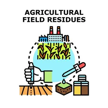 Agricultural field residues processing and recycling concept Stock Illustration