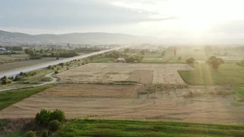 Agricultural fields at sunset. Stock-Footage 133381798