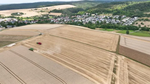 Agricultural fields, wheat harvest Stock Footage 340149091