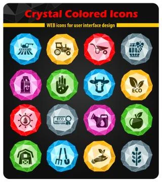 Agricultural icon set Stock Illustration
