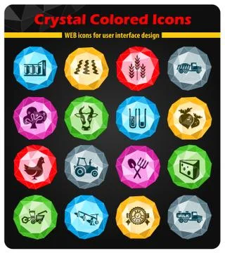 Agricultural icon set Stock Illustration
