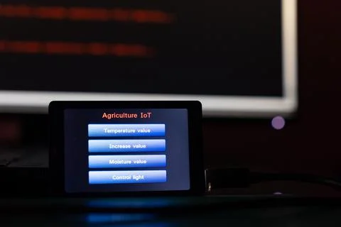 Agricultural IoT Technology, Upload the code to Arduino microcontroller board. Stock Photos