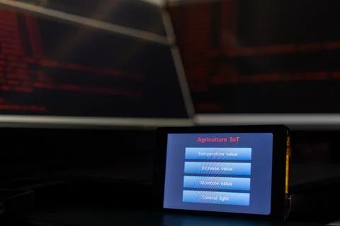 Agricultural IoT Technology, Upload the code to Arduino microcontroller board. Stock Photos