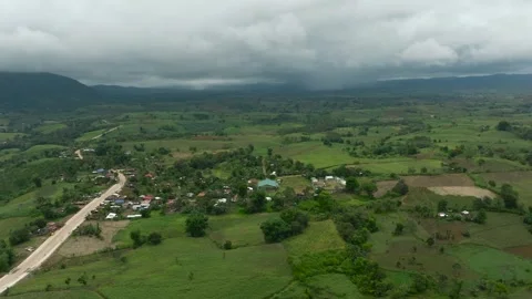 Agricultural land with paddy fields in the Philippines. Stock Footage 248108098