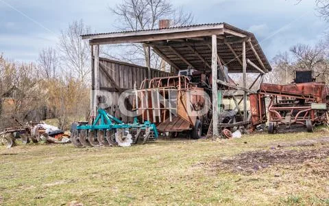 Agricultural machinery for industrial tillage Stock Photos