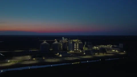 Agricultural Manufacturing Plant Soybean Processing Facility Grain Silo Stock Footage 337435357