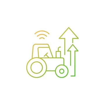 Agricultural modernization gradient linear vector icon Stock Illustration