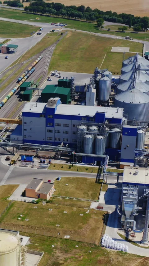 Agricultural plant with elevators.  Stock Footage 272999596