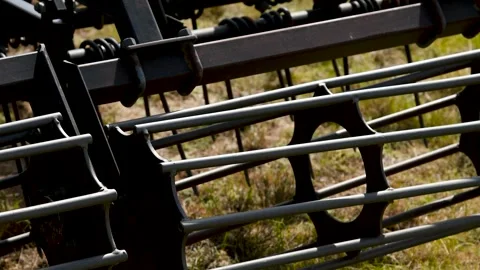 Agricultural plow close-up on the ground Stock Footage 306547294