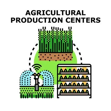 Agricultural production centers implementing smart farming technologies Illustrazione stock