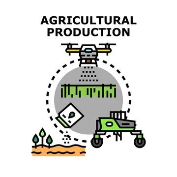 Agricultural production using smart farming technology and machines Stock Illustration
