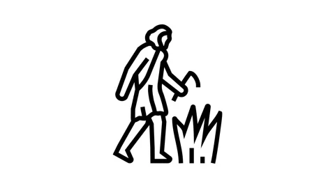 Agricultural revolution human evolution line icon animation Stock Footage 326134034