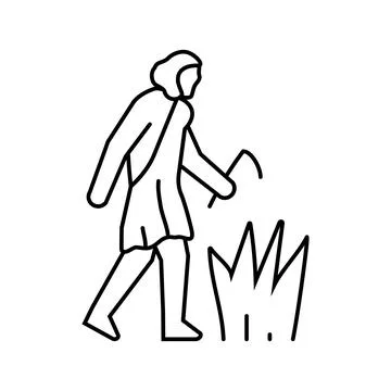 Agricultural revolution human evolution line icon vector illustration Stock Illustration