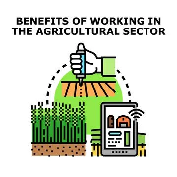 Agricultural sector benefits using smart farming technology Stock Illustration