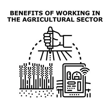 Agricultural sector benefits using smart farming technology Stock Illustration