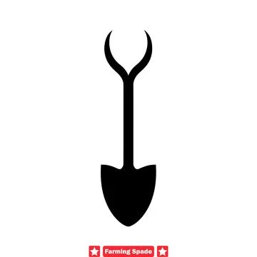 Agricultural Tools Silhouettes  Rustic Charm of Farming Spades Stock-Illustration