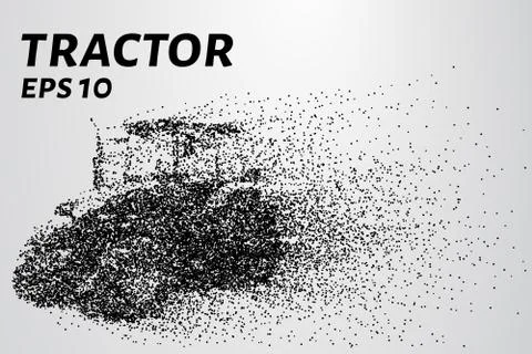 Agricultural tractor of the particles. Vector illustration Stock Illustration