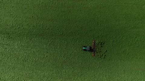 Agricultural tractor returns grass for the haymaking Video stock 117532137