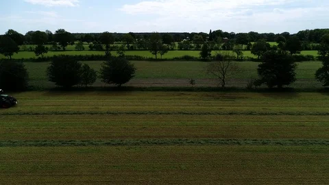 Agricultural tractor returns grass for the haymaking Stock Footage 117621052