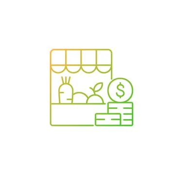 Agricultural trade gradient linear vector icon Stock Illustration