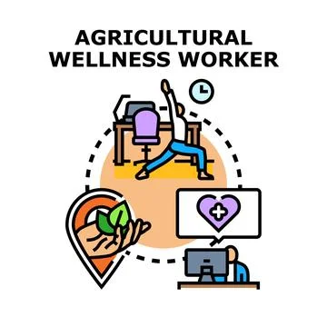 Agricultural wellness worker concept vector illustration Ilustración de archivo