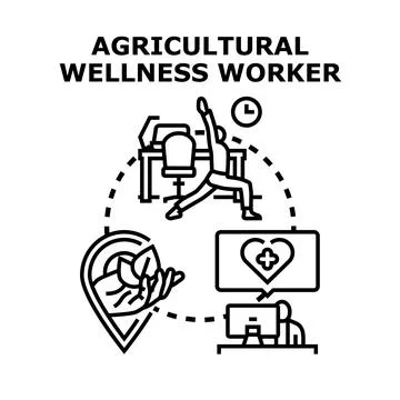 Agricultural wellness worker concept vector illustration Stock Illustration