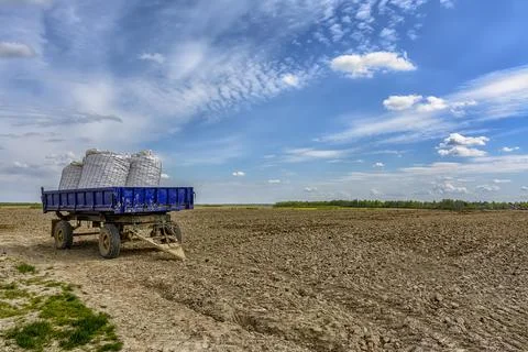 Agricultural work in the field in spring. Stock Photos