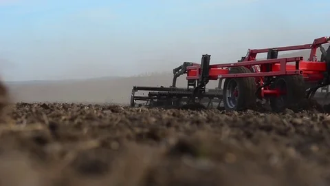 Agricultural work preparation of fields for sowing Stock Footage 74898383