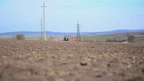 Agricultural work preparation of fields for sowing Stock Footage 74898384