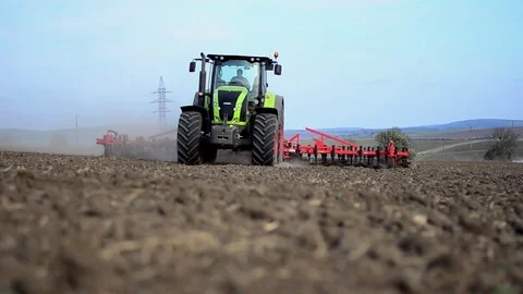 Agricultural work preparation of fields for sowing Stock Footage 74898394