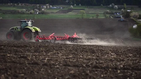 Agricultural work preparation of fields for sowing Stock Footage 74898402